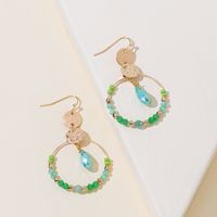 1 Pair Vacation Pastoral Simple Style Round Artificial Crystal Glass Gold Plated Drop Earrings main image 11