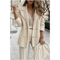 Women's Blazer Long Sleeve Blazers Button Simple Style Solid Color main image 6