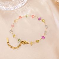 Elegant Classic Style Colorful Stainless Steel Natural Stone Plating 18k Gold Plated Women's Bracelets main image 2