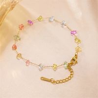 Elegant Classic Style Colorful Stainless Steel Natural Stone Plating 18k Gold Plated Women's Bracelets main image 1