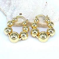 1 Pair Vintage Style Simple Style Round Plating Copper Gold Plated Earrings main image 3