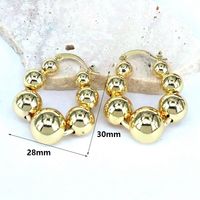 1 Pair Vintage Style Simple Style Round Plating Copper Gold Plated Earrings main image 5