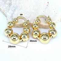 1 Paire Style Vintage Style Simple Rond Placage Le Cuivre Plaqué Or Des Boucles D'oreilles main image 5