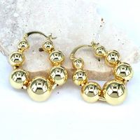 1 Pair Vintage Style Simple Style Round Plating Copper Gold Plated Earrings main image 4