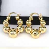 1 Pair Vintage Style Simple Style Round Plating Copper Gold Plated Earrings main image 1