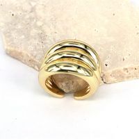 Simple Style Geometric Copper Plating Gold Plated Open Rings main image 2