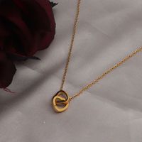 Wholesale Elegant Streetwear Solid Color Stainless Steel Plating 18k Gold Plated Pendant Necklace main image 3