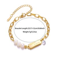 Elegant Letter Stainless Steel Plating 18k Gold Plated Bracelets sku image 1