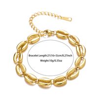 Roman Style Shell Stainless Steel Plating 18k Gold Plated Bracelets main image 3