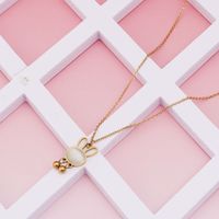 Simple Style Classic Style Color Block Stainless Steel Plating Inlay Opal 18k Gold Plated Pendant Necklace main image 4