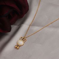 Simple Style Classic Style Color Block Stainless Steel Plating Inlay Opal 18k Gold Plated Pendant Necklace sku image 1