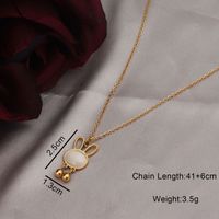 Simple Style Classic Style Color Block Stainless Steel Plating Inlay Opal 18k Gold Plated Pendant Necklace main image 2