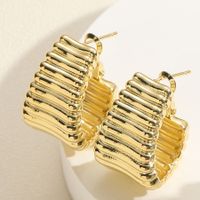 1 Pair Simple Style Solid Color Polishing Plating Copper 14k Gold Plated White Gold Plated Ear Studs main image 3