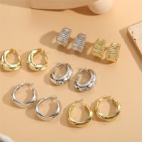 1 Pair Simple Style Solid Color Polishing Plating Copper 14k Gold Plated White Gold Plated Ear Studs main image 5