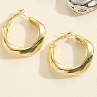 1 Pair Simple Style Solid Color Polishing Plating Copper 14k Gold Plated White Gold Plated Ear Studs main image 6
