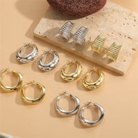 1 Pair Simple Style Solid Color Polishing Plating Copper 14k Gold Plated White Gold Plated Ear Studs main image 1