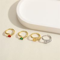 Simple Style Snake Copper Plating Inlay Zircon 14k Gold Plated White Gold Plated Open Rings main image 4