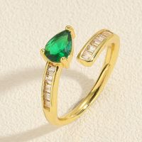 Simple Style Snake Copper Plating Inlay Zircon 14k Gold Plated White Gold Plated Open Rings sku image 3