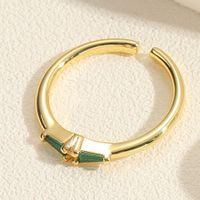 Simple Style Snake Copper Plating Inlay Zircon 14k Gold Plated White Gold Plated Open Rings sku image 2