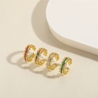 Simple Style Color Block Copper Plating Inlay Zircon 14k Gold Plated Rings main image 8