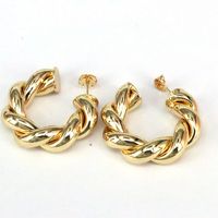 1 Pair Retro Simple Style Roman Style Round Plating Copper 18k Gold Plated Ear Studs main image 2