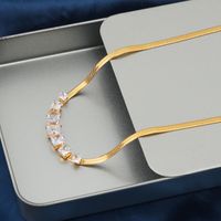 Modern Style Simple Style Classic Style Solid Color Stainless Steel Polishing Plating Inlay Zircon 18k Gold Plated Necklace main image 1