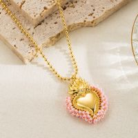 Elegant Vintage Style Simple Style Heart Shape Copper 18k Gold Plated Pendant Necklace In Bulk sku image 2