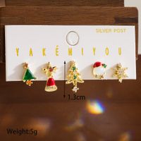 Simple Style Christmas Tree Bell Copper 14k Gold Plated Zircon Drop Earrings In Bulk sku image 1