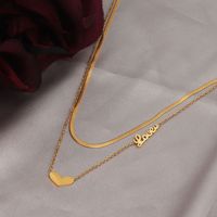 Classic Style Solid Color Stainless Steel Plating 18k Gold Plated Layered Necklaces main image 3