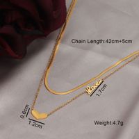 Style Classique Couleur Unie Acier Inoxydable Placage Plaqué Or 18k Collier En Couches main image 2