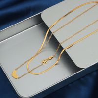 Classic Style Solid Color Stainless Steel Plating 18k Gold Plated Layered Necklaces main image 1