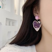 1 Pair Elegant Streetwear Heart Shape Alloy Drop Earrings main image 8