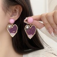 1 Pair Elegant Streetwear Heart Shape Alloy Drop Earrings main image 4