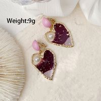 1 Pair Elegant Streetwear Heart Shape Alloy Drop Earrings sku image 2