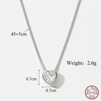 Elegant Heart Shape Lightning Sterling Silver Plating Inlay Zircon 14k Gold Plated White Gold Plated Rhodium Plated Pendant Necklace sku image 5