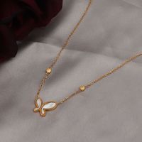 Wholesale Simple Style Streetwear Butterfly Stainless Steel Plating 18k Gold Plated Pendant Necklace sku image 1