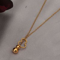 Wholesale Simple Style Gourd Stainless Steel Plating 18k Gold Plated Pendant Necklace sku image 1