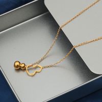 Wholesale Simple Style Gourd Stainless Steel Plating 18k Gold Plated Pendant Necklace main image 2