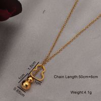 Wholesale Simple Style Gourd Stainless Steel Plating 18k Gold Plated Pendant Necklace main image 4
