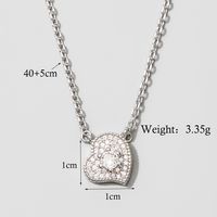 Elegant Heart Shape Lightning Sterling Silver Plating Inlay Zircon 14k Gold Plated White Gold Plated Rhodium Plated Pendant Necklace sku image 10