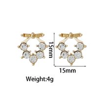 1 Pair Elegant Geometric Inlay Alloy Artificial Rhinestones Gold Plated Ear Studs sku image 1