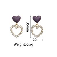 1 Paire Style Simple Style Classique Forme De Cœur Placage Incruster Alliage Perles Artificielles Plaqué Or Boucles D'oreilles sku image 1