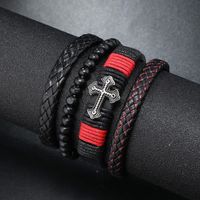 Hip-hop Punk Cross Pu Leather Unisex Bracelets main image 5