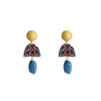 1 Pair Retro Ethnic Style Geometric Resin Drop Earrings main image 4