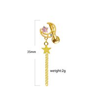 1 Piece Elegant Lady Star Moon Heart Shape Plating Inlay Stainless Steel Copper Zircon Gold Plated Cartilage Earrings main image 3