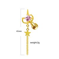 1 Piece Elegant Lady Star Moon Heart Shape Plating Inlay Stainless Steel Copper Zircon Gold Plated Cartilage Earrings main image 5