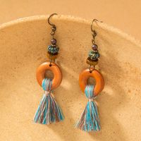 1 Pair Vintage Style Hawaiian Color Block Resin Zinc Alloy Ear Hook sku image 1