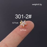 Ear Cartilage Rings & Studs Simple Style Flower Copper Plating Artificial Gemstones sku image 2