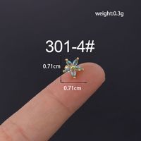 Ear Cartilage Rings & Studs Simple Style Flower Copper Plating Artificial Gemstones sku image 4