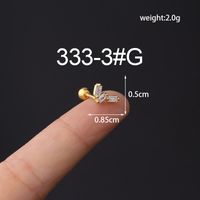 Ear Cartilage Rings & Studs Fashion Geometric Copper Plating Artificial Gemstones sku image 17